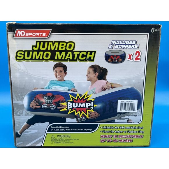 Md Sports Jumbo Sumo Match Football Edition Bump Set Of 2 Boppers In Box - Picture 2 of 4